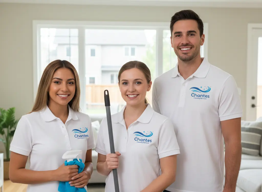 Professional cleaners preparing a spotless home